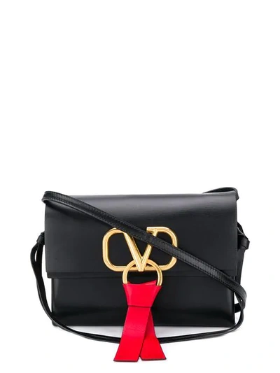 Shop Valentino Vring Crossbody Bag In Black