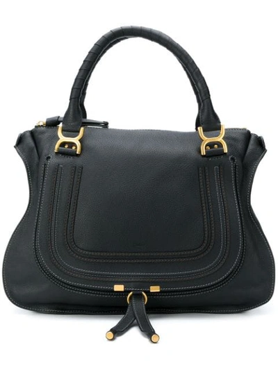 Shop Chloé Marcie Larger Tote In Black