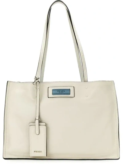 Shop Prada Etiquette Tote Bag In F0scc Bianco/astrale