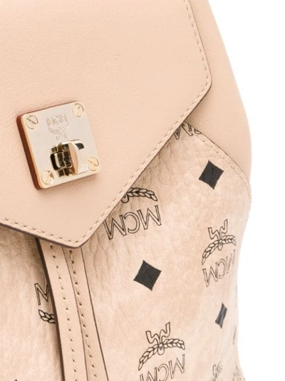 Shop Mcm Small Backpack In Neutrals