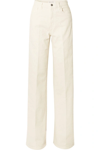 Shop J Brand + Elsa Hosk Monday High-rise Wide-leg Jeans In White