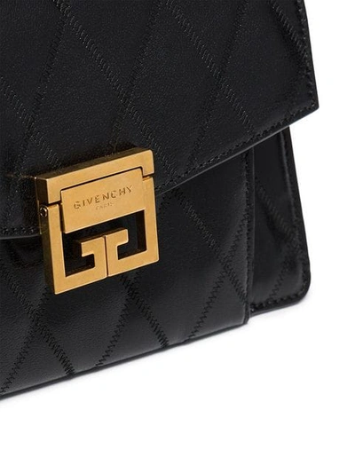 Shop Givenchy Black Gv3 Small Quilted Leather Shoulder Bag