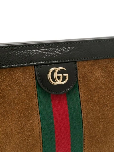 Shop Gucci Ophidia Shoulder Bag In Brown