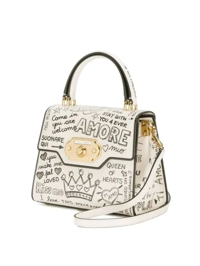 welcome printed leather bag