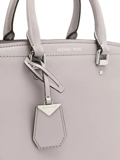 Shop Michael Michael Kors Benning Satchel Bag In Grey