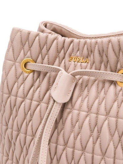 Shop Furla Stasy Cometa Bucket Bag In Neutrals