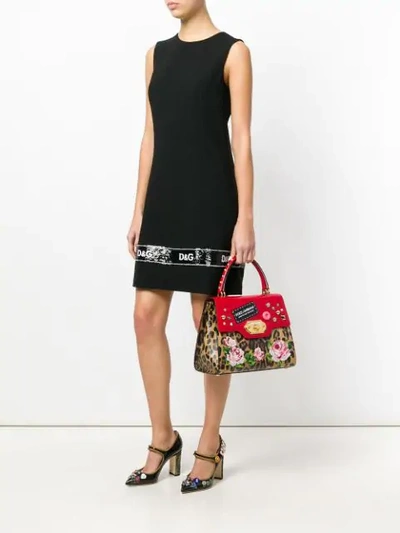 Shop Dolce & Gabbana Welcome Printed Tote In Brown