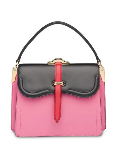 Shop Prada Belle Leather Shoulder Bag In Pink