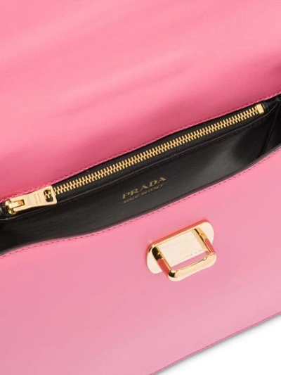 Shop Prada Belle Leather Shoulder Bag In Pink