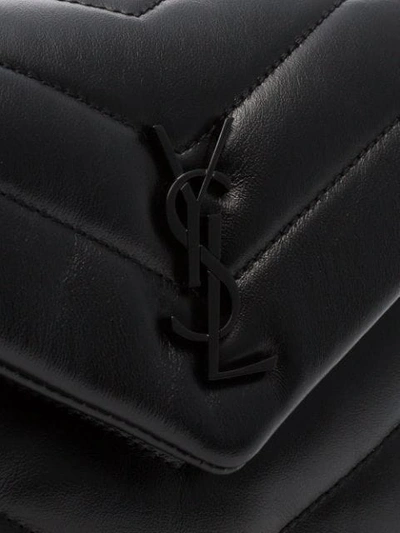 Shop Saint Laurent Toy Loulou Quilted Shoulder Bag In Black