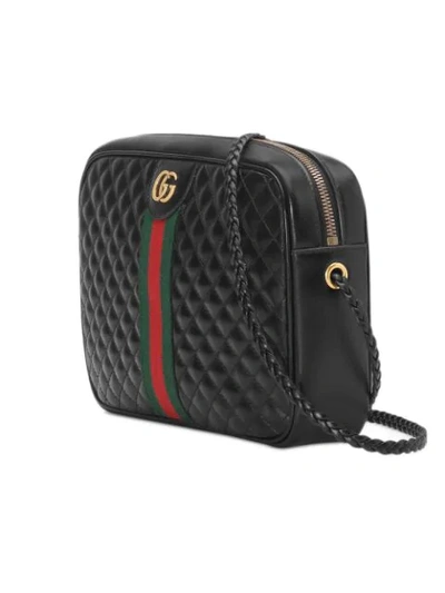 Shop Gucci Small Quilted Leather Shoulder Bag In Black