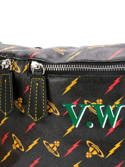 Shop Vivienne Westwood Lightning Bolt Belt Bag In Black