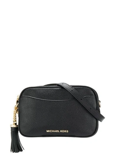 Shop Michael Michael Kors Logo Plaque Shoulder Bag In Black