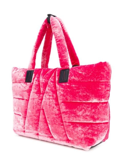 Shop Moncler Quilted Large Tote Bag In Pink