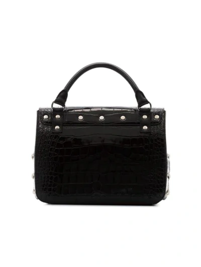 Shop Jw Anderson Crocodile Leather Shoulder Bag In Black
