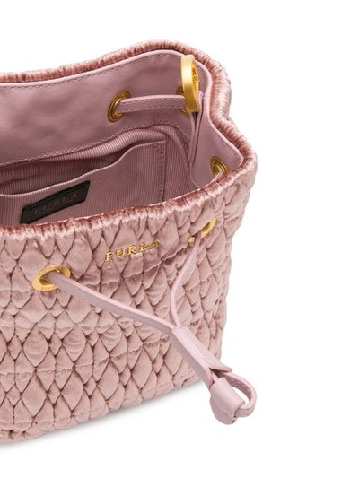 Shop Furla Stasy Cometa Velvet Small Bag In Pink
