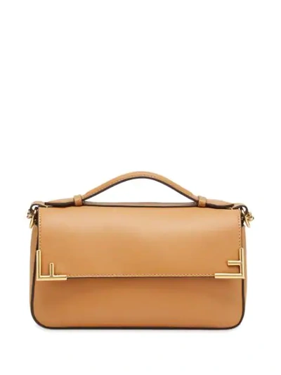 Shop Fendi Small Double F Handbag In Brown