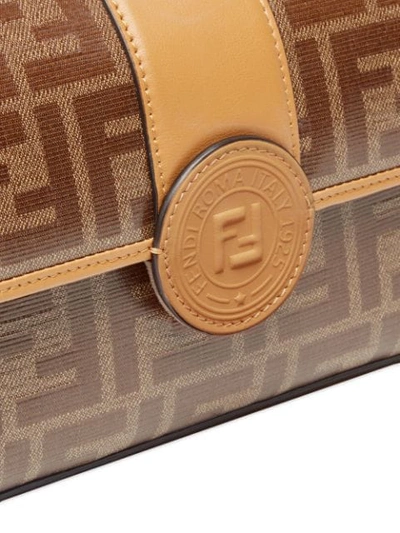 Shop Fendi Small Double F Handbag In Brown