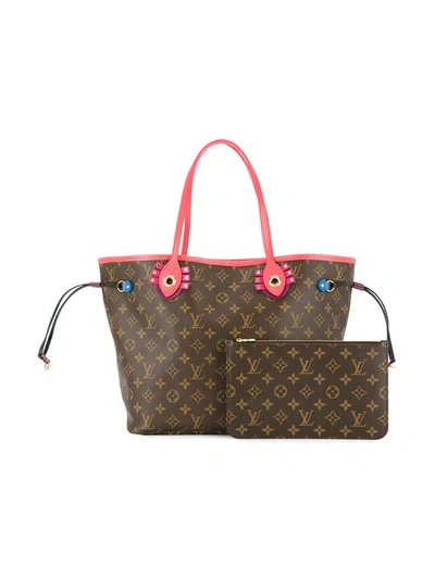 Pre-owned Louis Vuitton Neverfull Mm Tote Bag In Brown, Pink, Etc