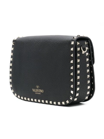 Shop Valentino Garavani Rockstud Shoulder Bag In 0no Nero