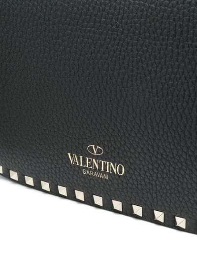 Shop Valentino Garavani Rockstud Shoulder Bag In 0no Nero