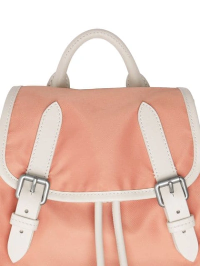 Shop Burberry The Medium Rucksack In Technical Nylon And Leather In Pink