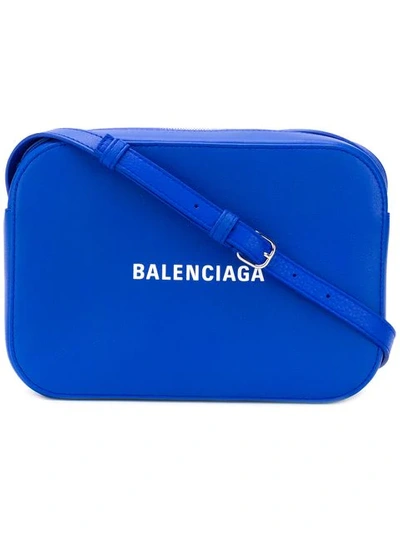 Shop Balenciaga Everyday Aj Camera Crossbody Bag In Blue