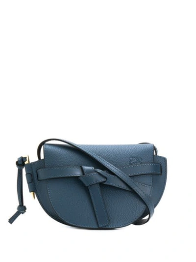 Shop Loewe Mini Gate Crossbody Bag In 6490 Steel Blue