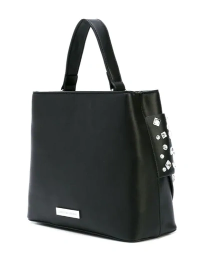 Shop Christian Siriano Embellished Bow Tote Bag In Black