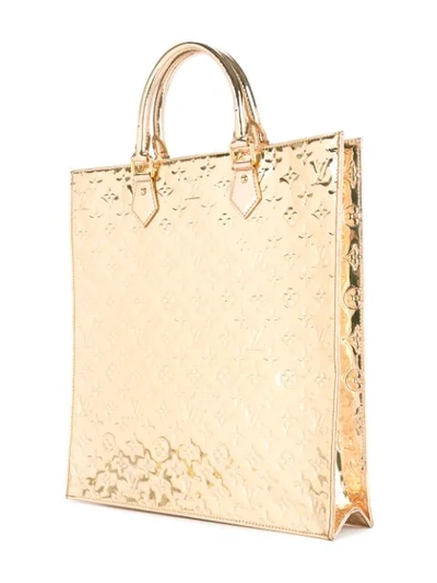 Pre-owned Louis Vuitton  Sac Plat Monogram Mirrored Tote Bag In Gold