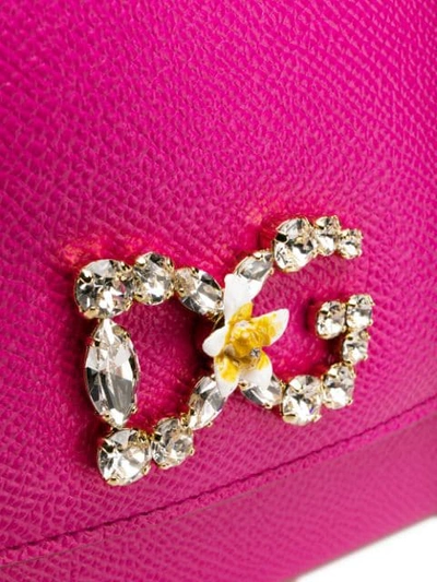 Shop Dolce & Gabbana Embellished Dg Bag In Pink