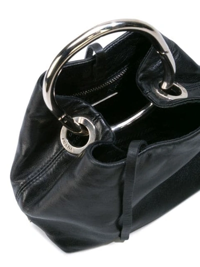 Pre-owned Prada Small Top Handle Clutch In Black