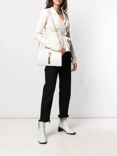 Shop Givenchy Gv3 Tassel Shoulder Bag In White