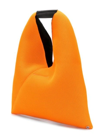 Shop Mm6 Maison Margiela Japanese Triangle Tote Bag In Orange
