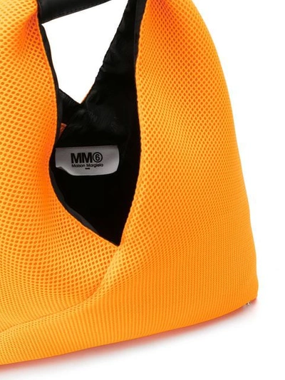 Shop Mm6 Maison Margiela Japanese Triangle Tote Bag In Orange
