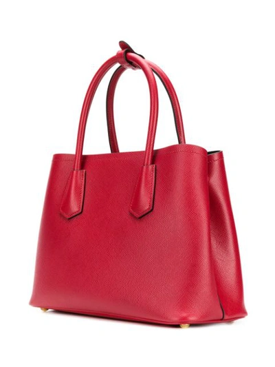 Shop Prada Bibliotheque Tote Bag In Red