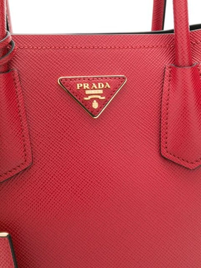 Shop Prada Bibliotheque Tote Bag In Red