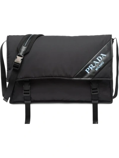 Shop Prada Large Padded Shoulder Bag In Black