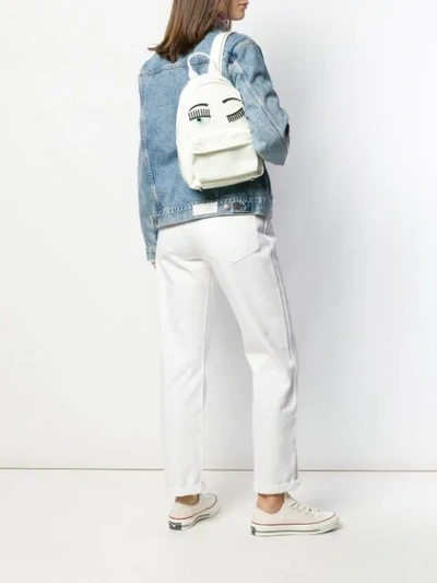 Shop Chiara Ferragni Flirting Backpack In Bianco/white
