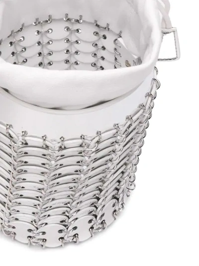 Shop Paco Rabanne Disc Embellished Bucket Tote - Silver