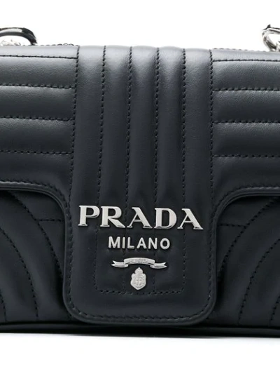 Shop Prada Quilted Foldover Shoulder Bag - Black