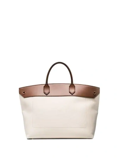 Shop Burberry Medium Society Tote In Brown