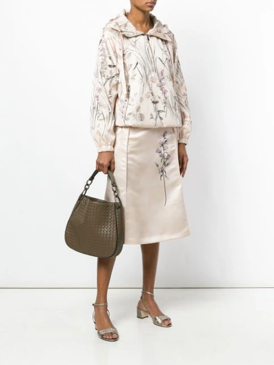 Shop Bottega Veneta Intrecciato Woven Shoulder Bag In Brown