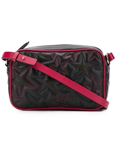 Shop Red Valentino Perforated Stars Crossbody Bag In Black