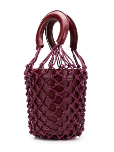 Shop Staud Net-layered Bucket Bag In Purple