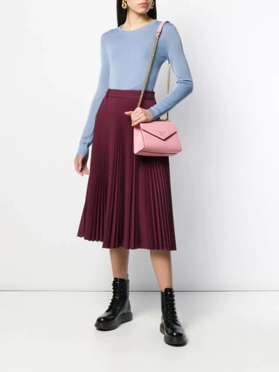 Shop Prada Envelope Shaped Shoulder Bag In Pink