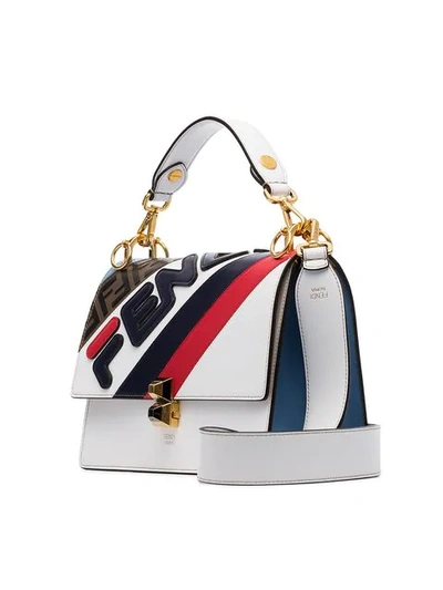 Shop Fendi Mania Kan I Shoulder Bag In White