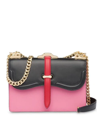 Shop Prada Belle Leather Shoulder Bag In Pink