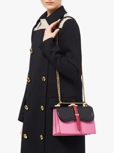 Shop Prada Belle Leather Shoulder Bag In Pink