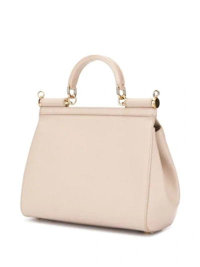 Shop Dolce & Gabbana Top Handle Shoulder Bag In Neutrals